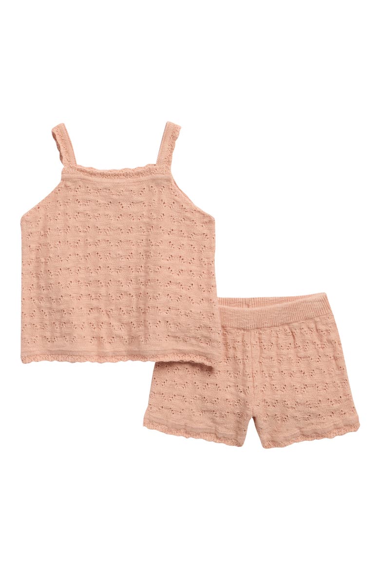 Kids' Pointelle Tank & Shorts Set, Main, color, MELON