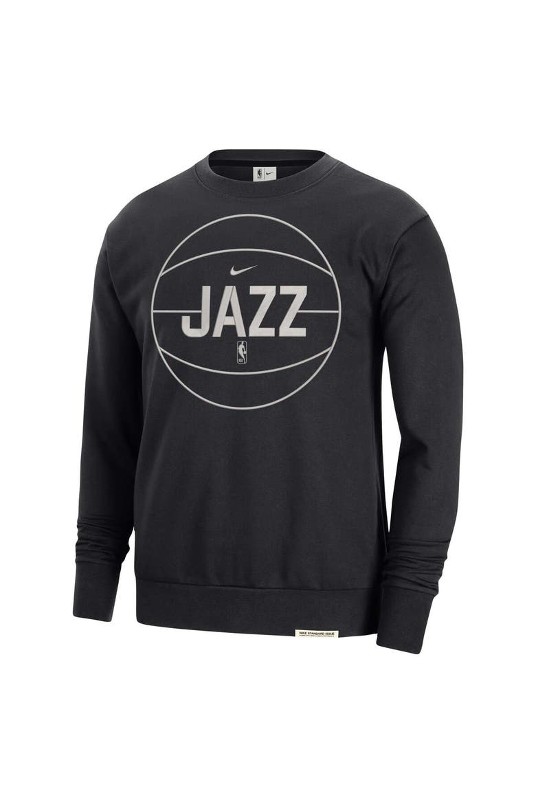 Men's Nike Black Utah Jazz 2023/24 Authentic Standard Issue Travel Performance Pullover Sweatshirt, Alternate, color, Black