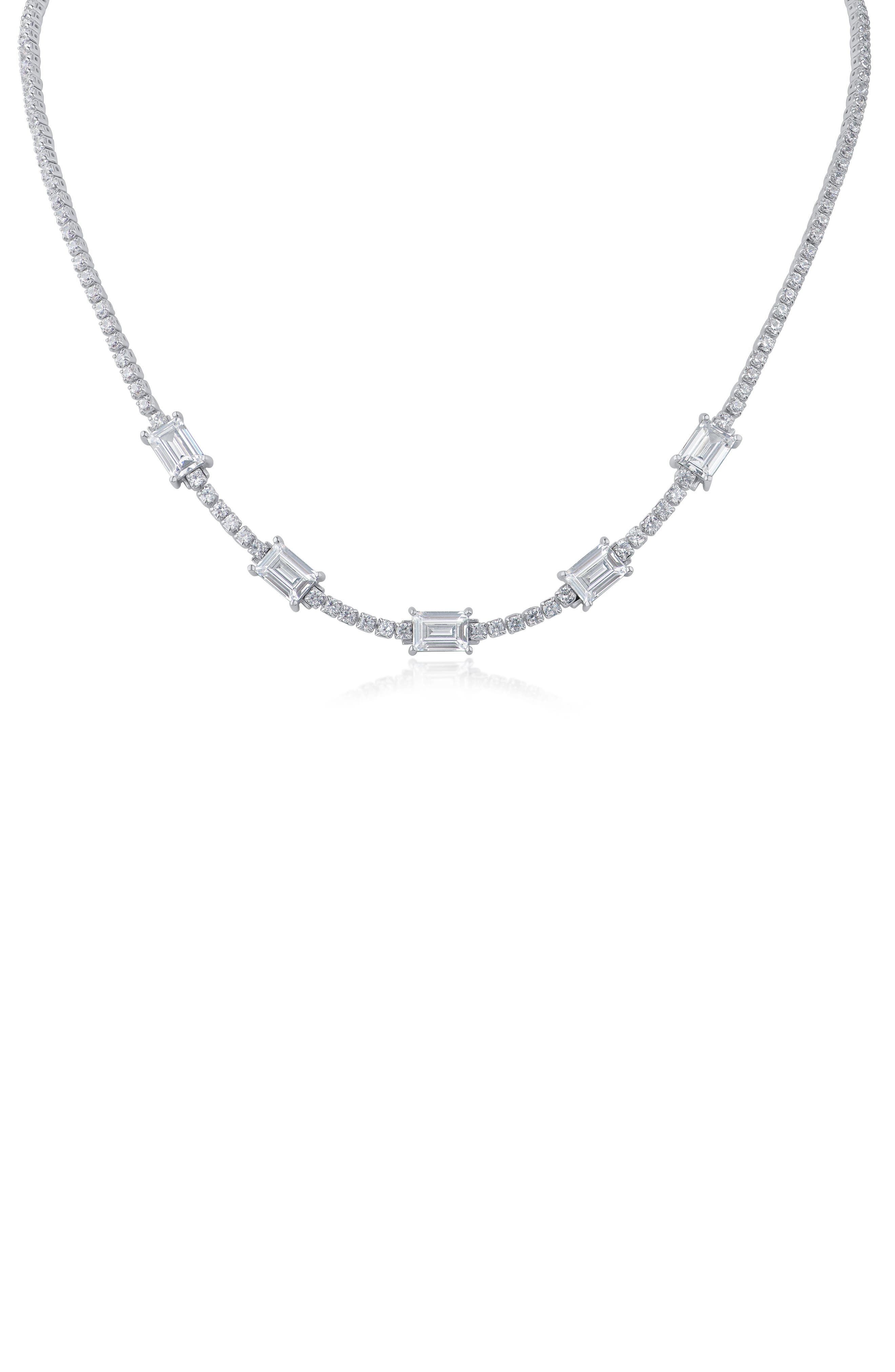 CZ by Kenneth Jay Lane Cubic Zirconia Tennis Necklace
