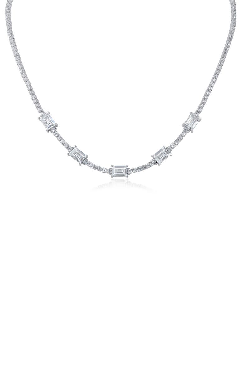 CZ by Kenneth Jay Lane Cubic Zirconia Tennis Necklace, Main, color,