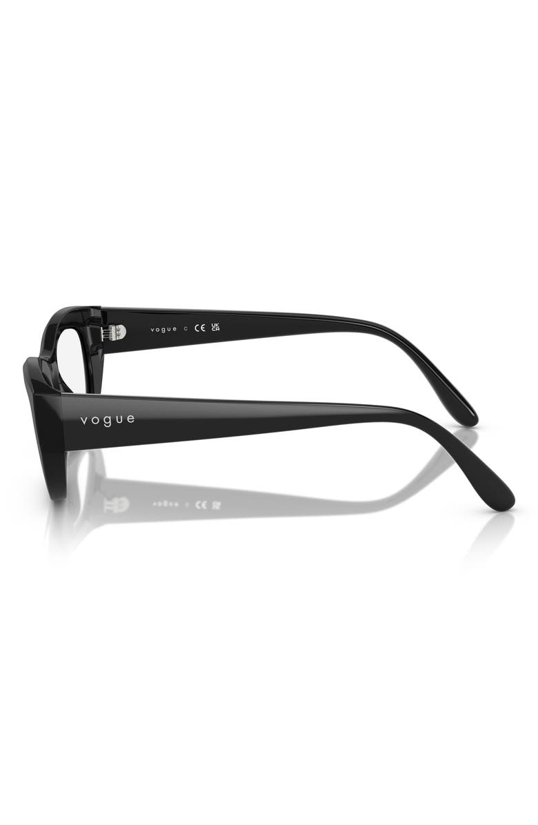 VOGUE 51mm Oval Optical Glasses, Alternate, color, Black