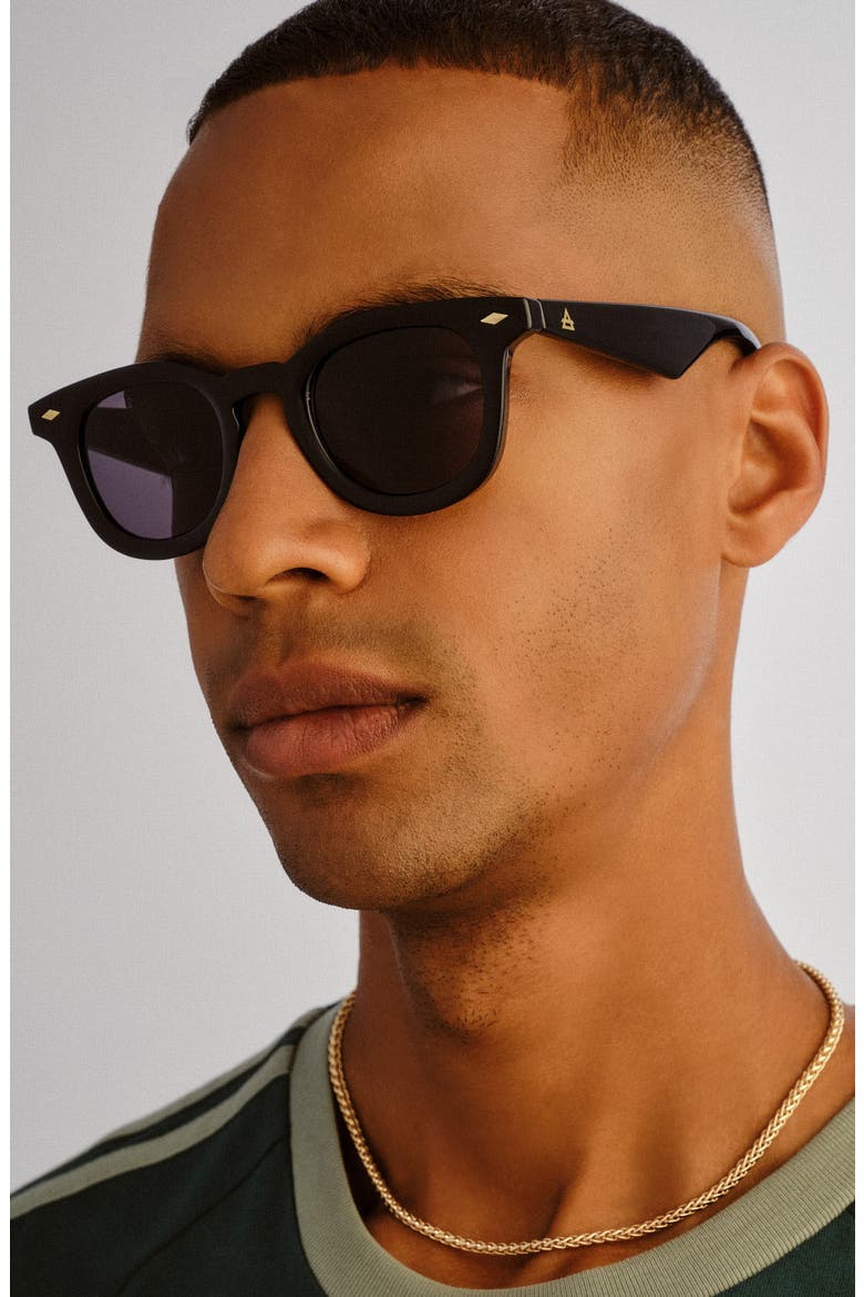 Aperture 45mm Round Sunglasses, Alternate, color, BLACK / SMOKE MONO