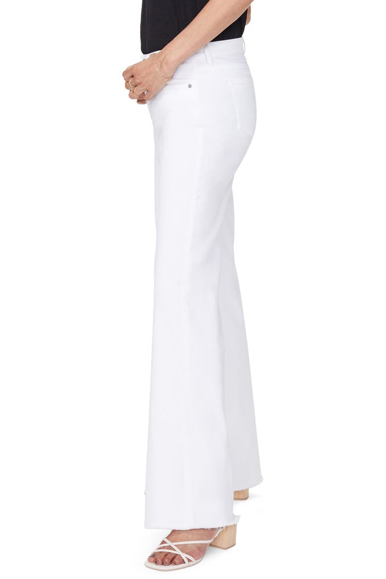 Teresa High Waist Fray Hem Wide Leg Trouser Jeans, Alternate, color, OPTIC WHITE