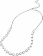 SAVVY CIE JEWELS Cubic Zirconia Heart Tennis Necklace