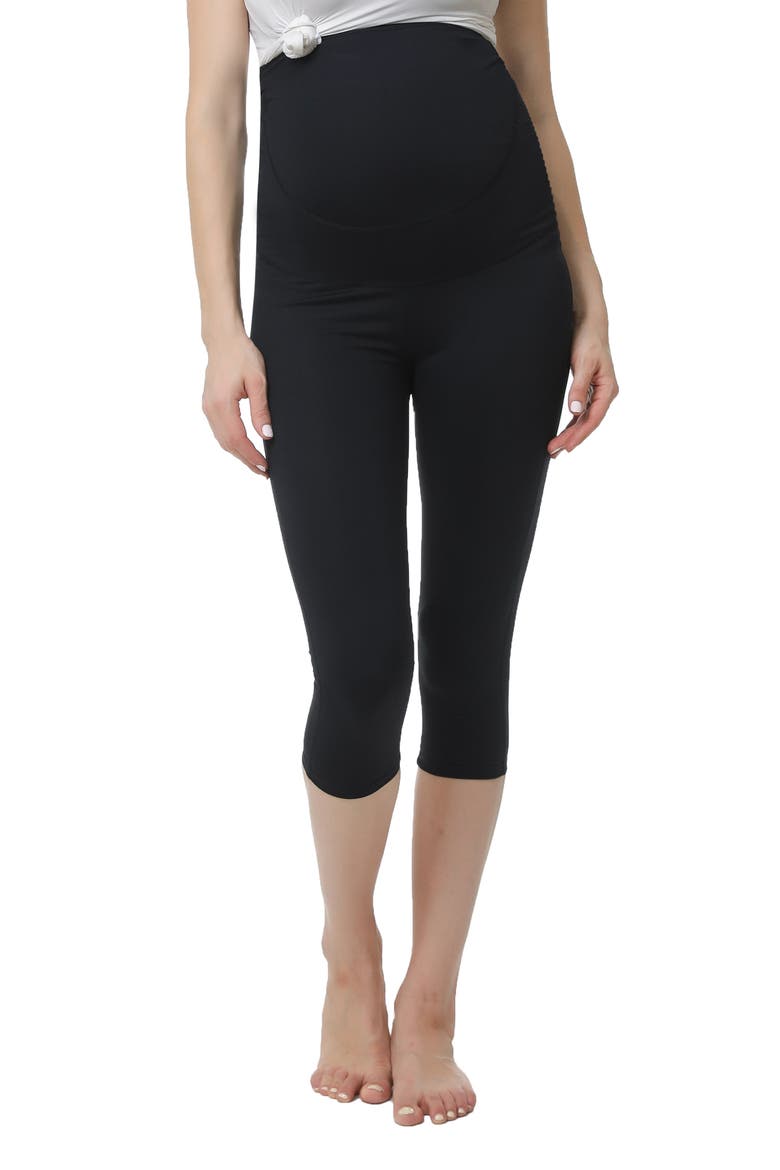 Bree Belly Support Maternity Capri Leggings, Main, color, BLACK