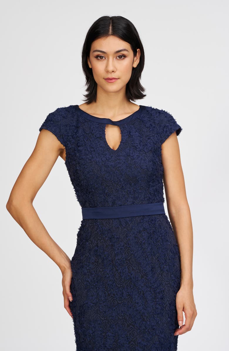 JS Collections Leigh Keyhole Mermaid Gown, Alternate, color, Navy