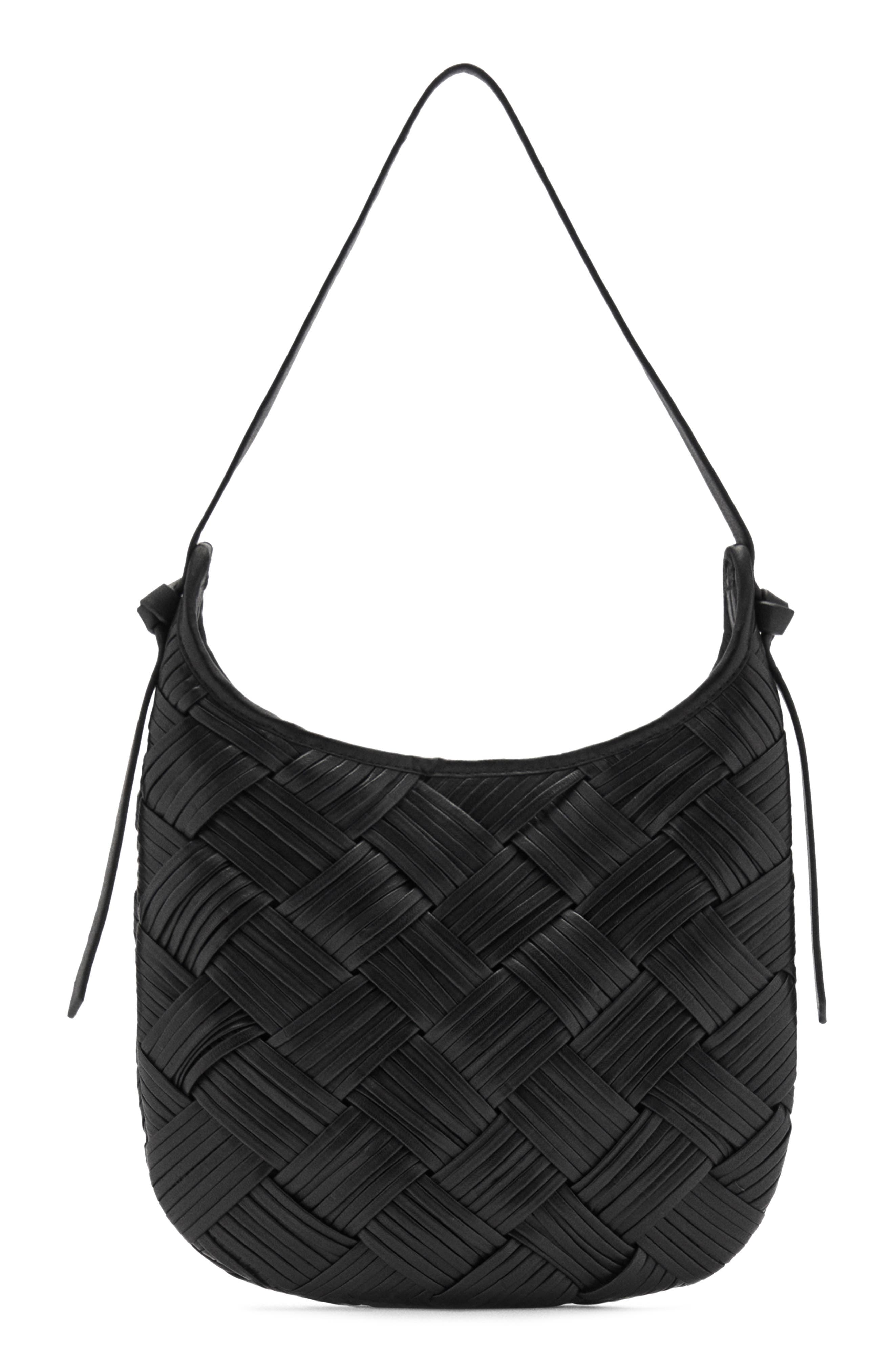 MANGO Woven Leather Shoulder Bag, Main, color, 