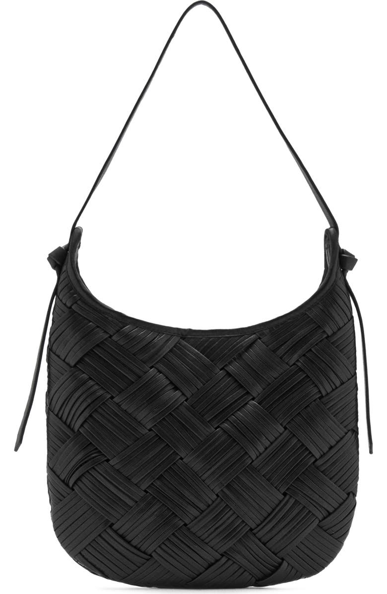 MANGO Woven Leather Shoulder Bag, Main, color,