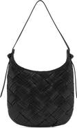 MANGO Woven Leather Shoulder Bag