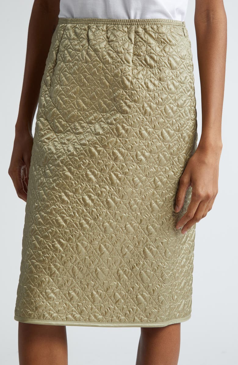 Moncler Quilted Nylon Pencil Skirt, Alternate, color, 