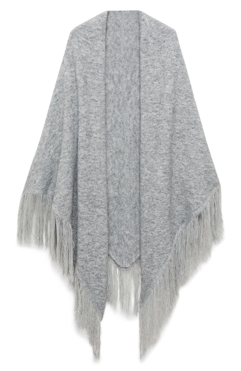 MANGO Fringe Trim Shawl, Main, color, 