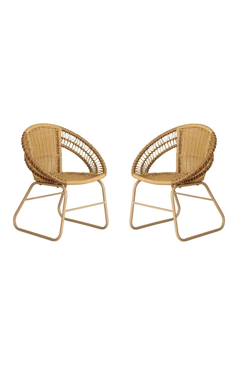 Kaplan Early Learning Company Kids' Washable Wicker Chair - Set of 2, Main, color, Beige