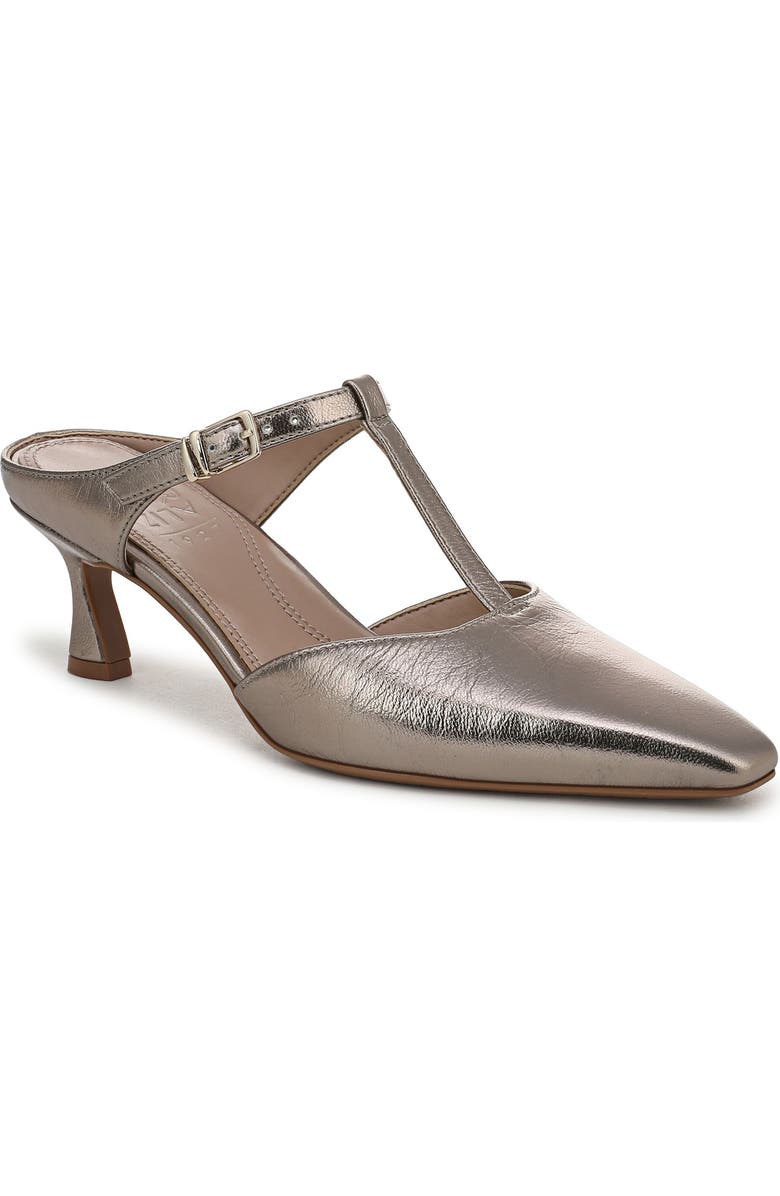 Naturalizer Gem T-Strap Kitten Heel Mule, Main, color, Patina Pewter