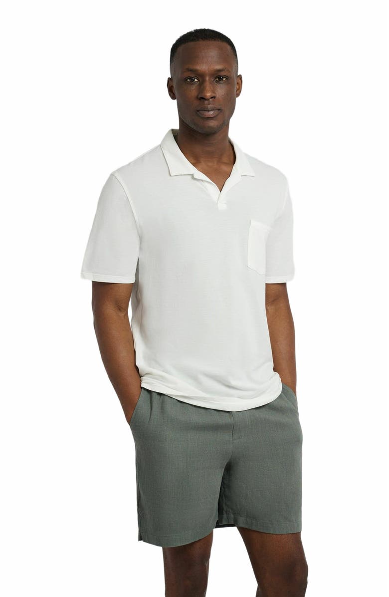 Onia Johnny Collar Pique Polo, Alternate, color, White
