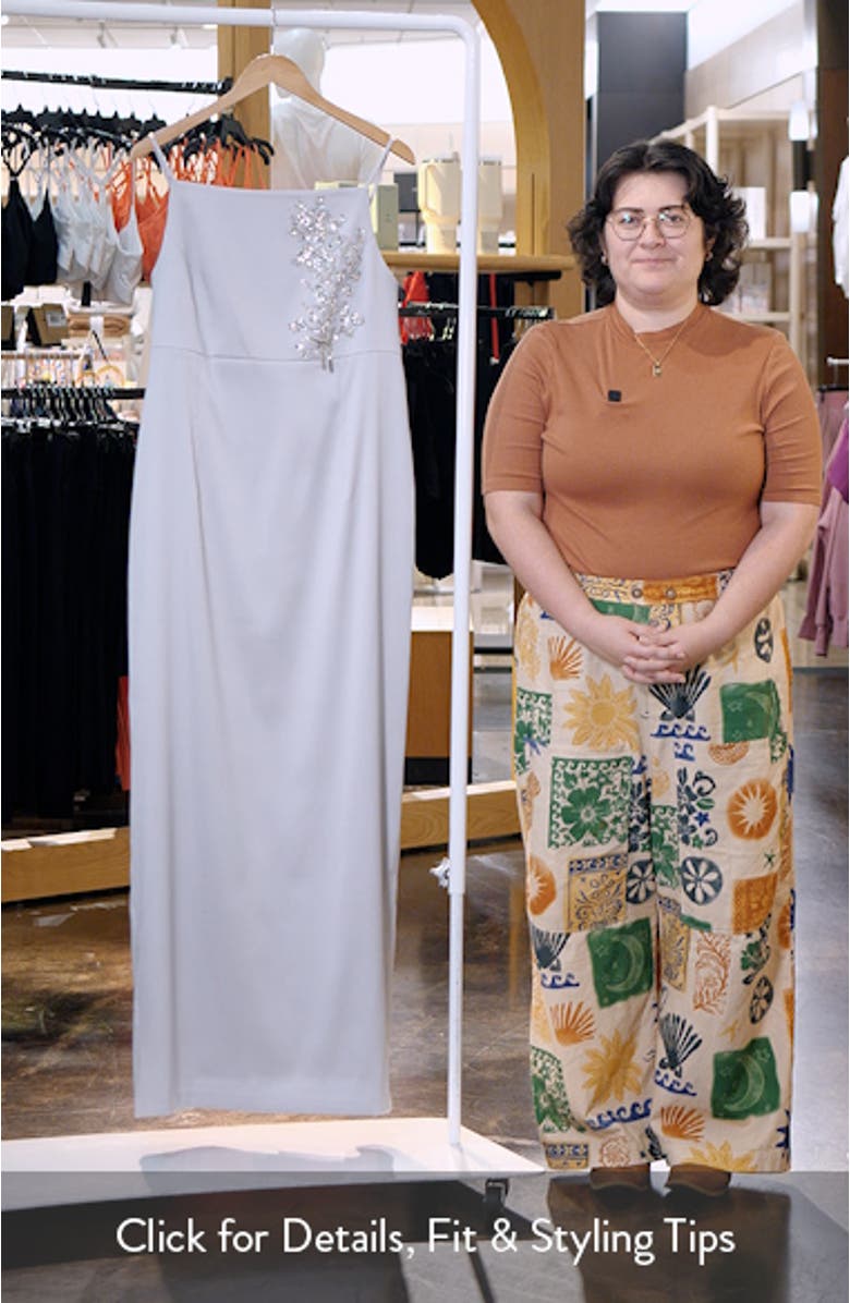 Pryce Embellished Stretch Mikado Column Gown, sales video thumbnail