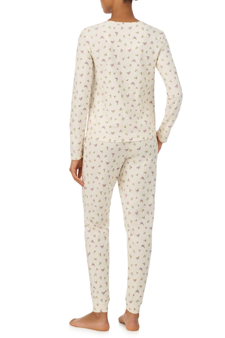 Henley Cotton Pointelle Pajamas, Alternate, color, ROSBUD PRINT