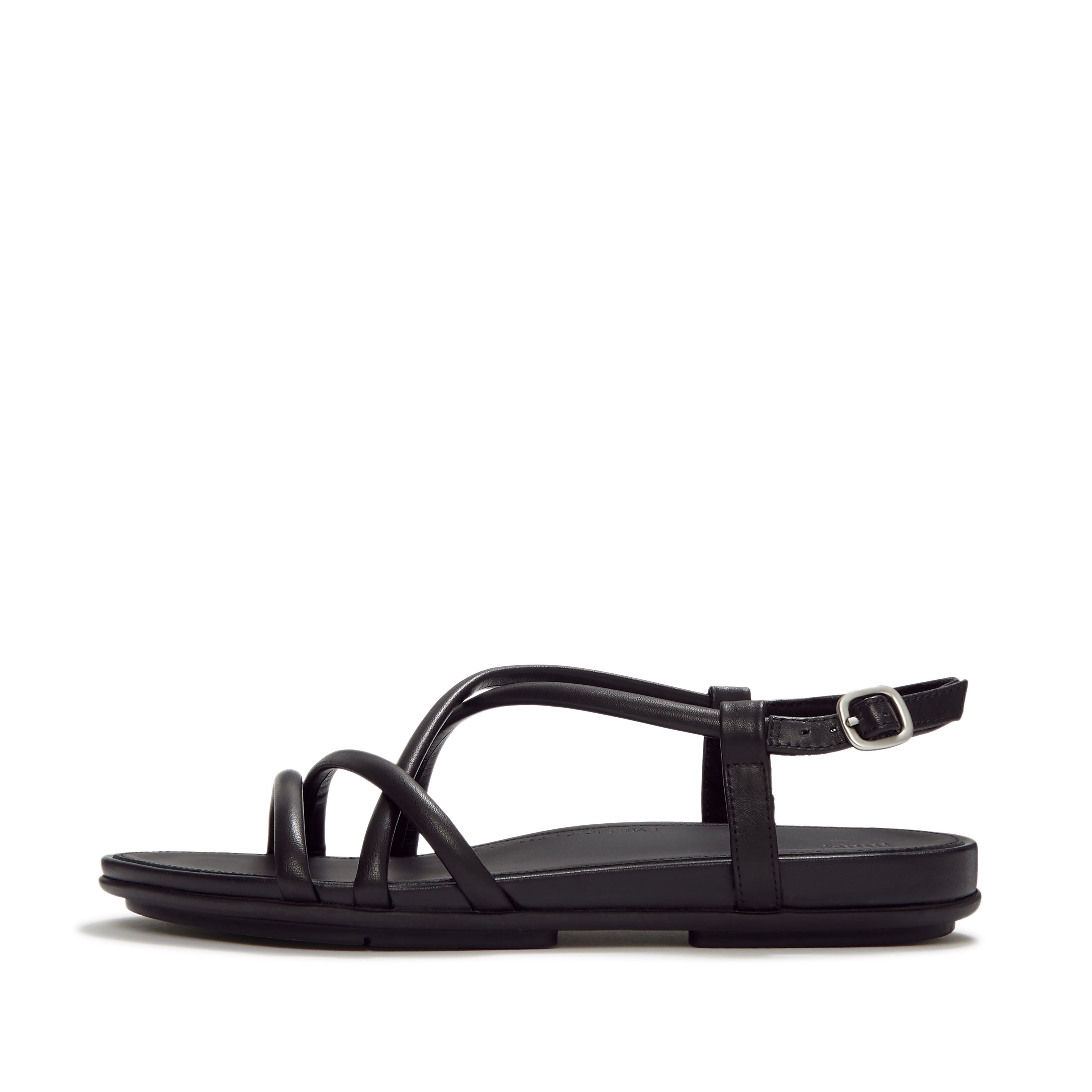 FitFlop Gracie Leather Strappy Sandals, Alternate, color, All Black