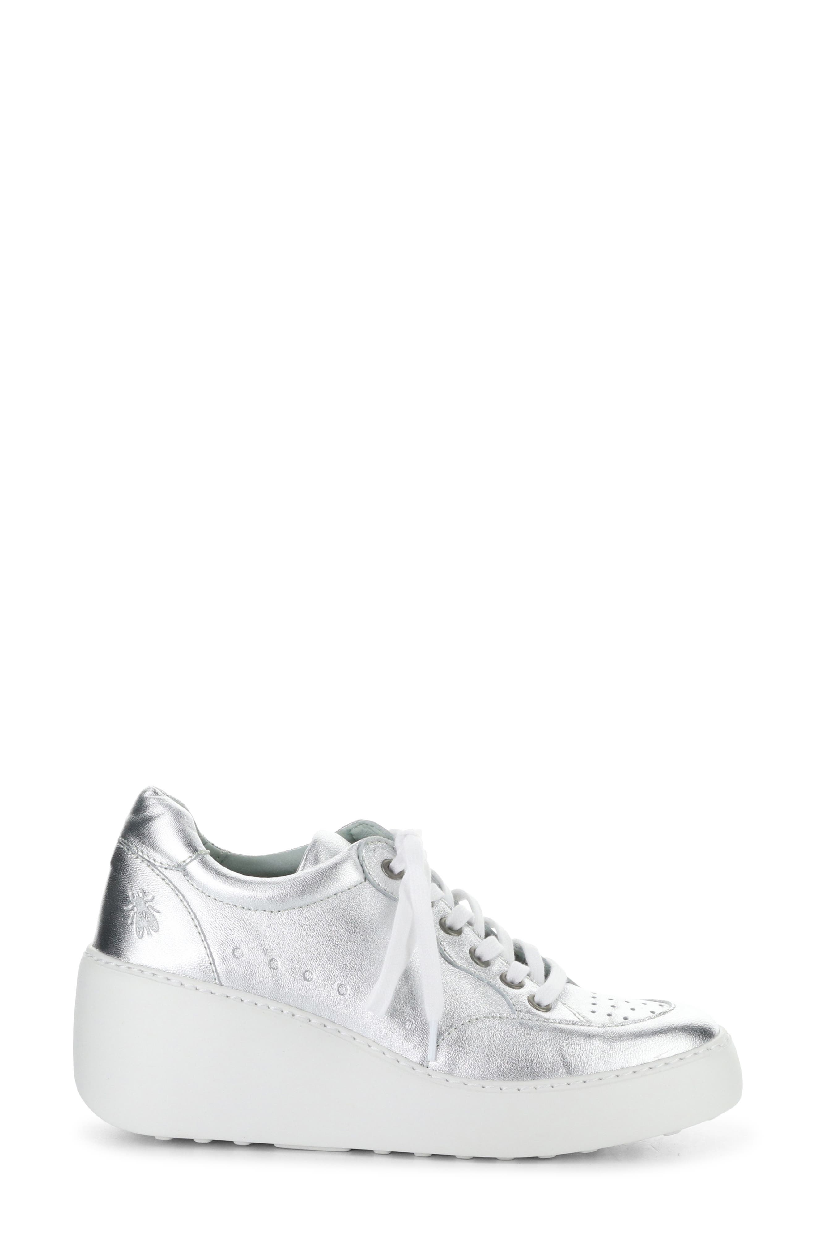 Fly London Derk Platform Wedge Sneaker, Alternate, color, 002 Silver