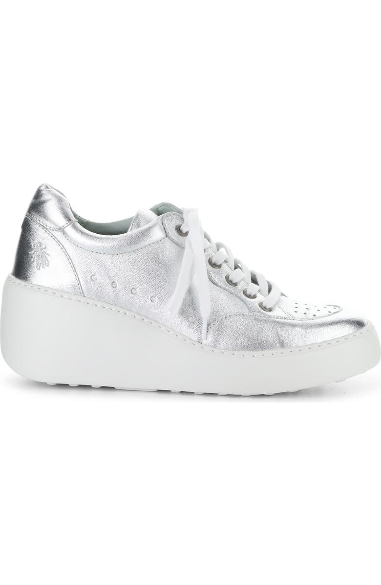 Fly London Derk Platform Wedge Sneaker, Alternate, color, 002 Silver