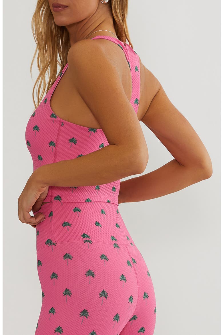 Yara Palm Fronds Performance Crop Tank, Alternate, color, FLAMINGO FRONDS