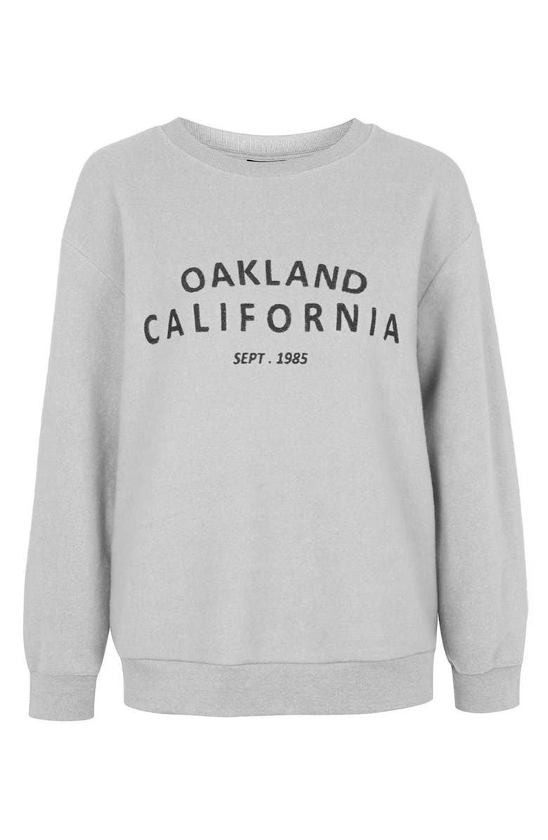 Topshop 'Oakland' Crewneck Sweatshirt, Alternate, color, 