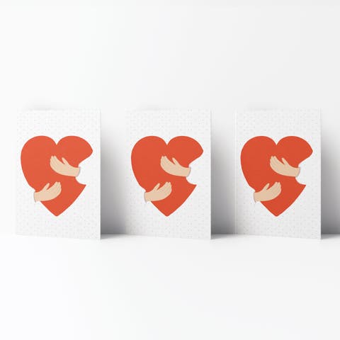 Love/Friendship Greeting Card Pack (3ct) "Heart Card"
