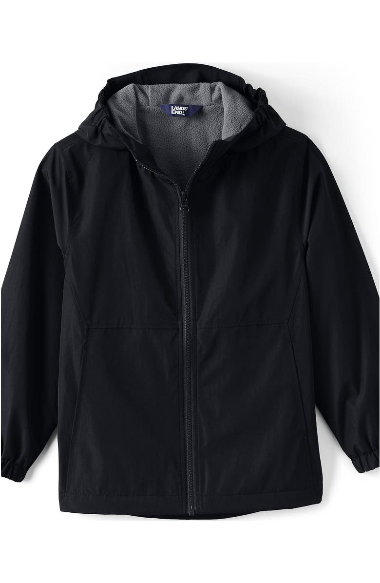 Lands' End School Uniform Kids Rain Jacket, Alternate, color, Black