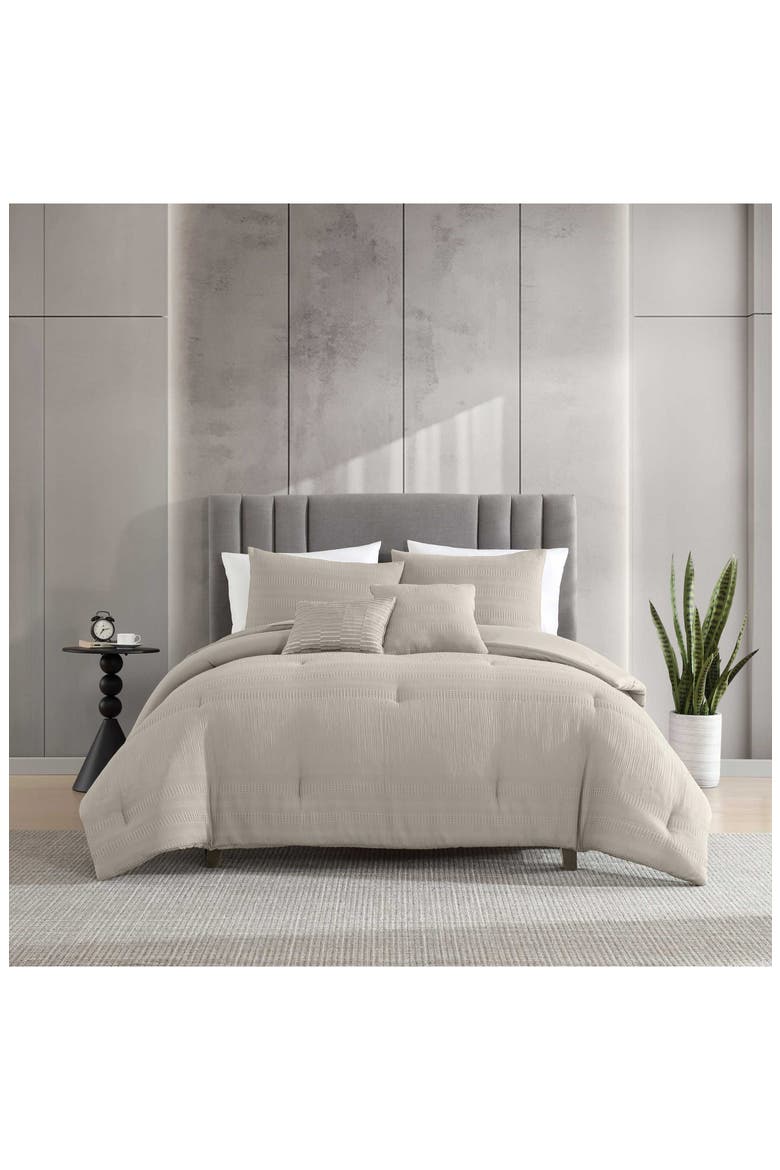 Variegated Waffle Cotton Duvet & Sham Set, Alternate, color, LIGHT BEIGE