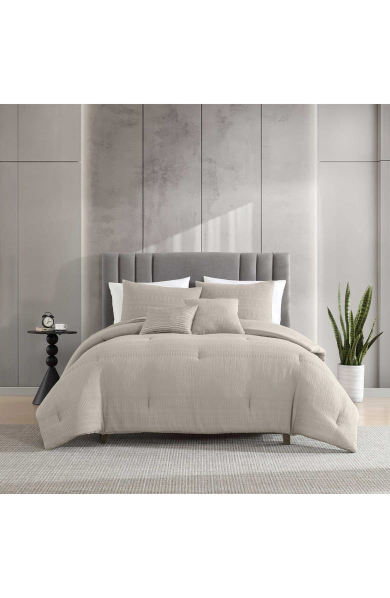 Kenneth Cole Variegated Waffle Cotton Duvet & Sham Set, Alternate, color, 