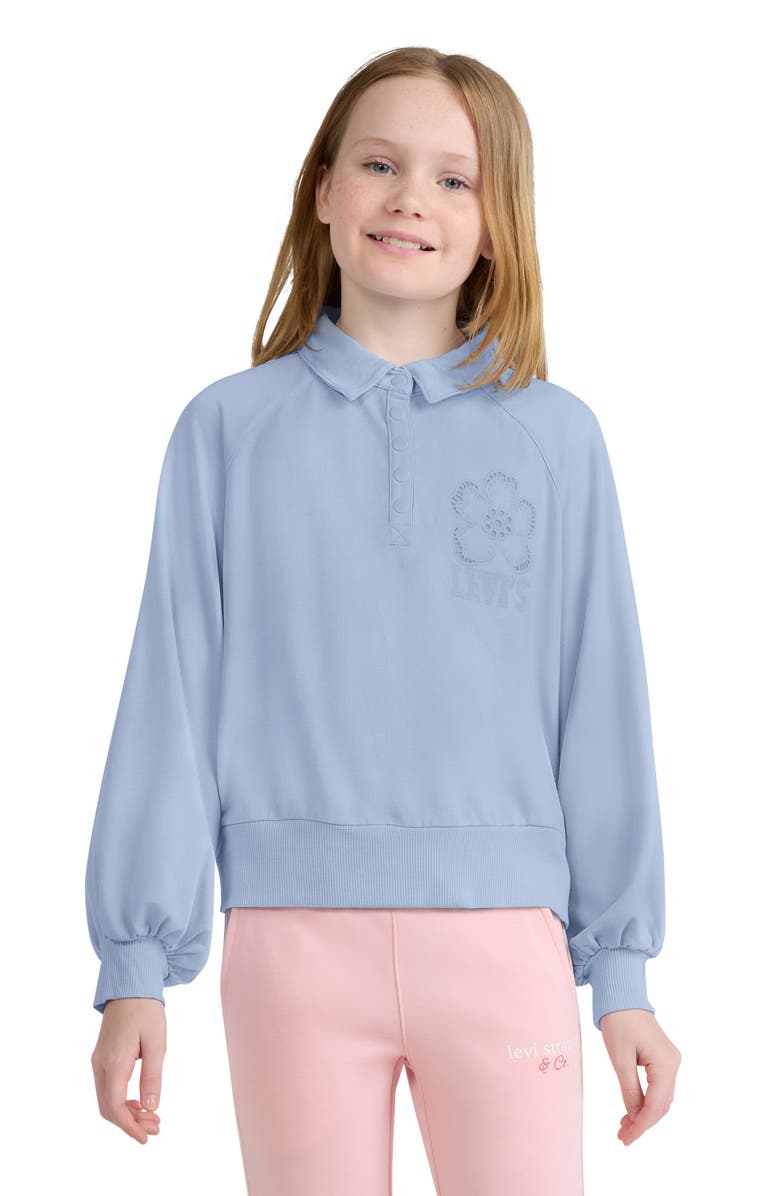 Levi's Kids' Button Half Placket Pullover, Alternate, color, Kentucky Blue