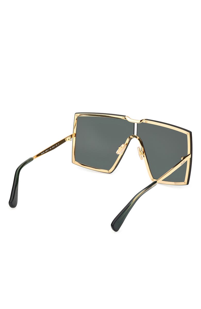Max Mara 69mm Shield Sunglasses, Alternate, color, Gold/ Strpd Emerald / Emerald