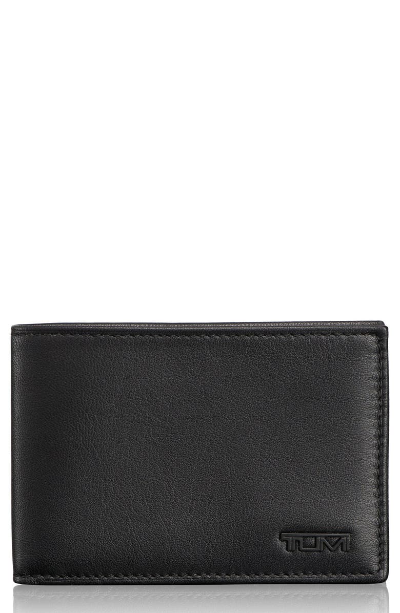 TUMI Delta ID Lock Shielded Slim Single Billfold, Main, color, Black