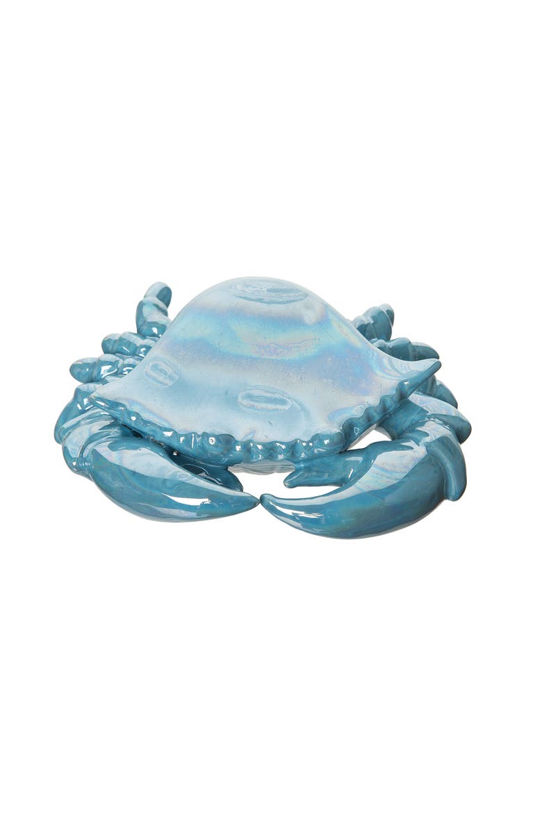 Beachcombers Iridescent Blue Crab Large Ceramic Decorative Figurine 5.6", Alternate, color, Blue