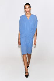 COS Draped Pleated V-Neck Midi Dress