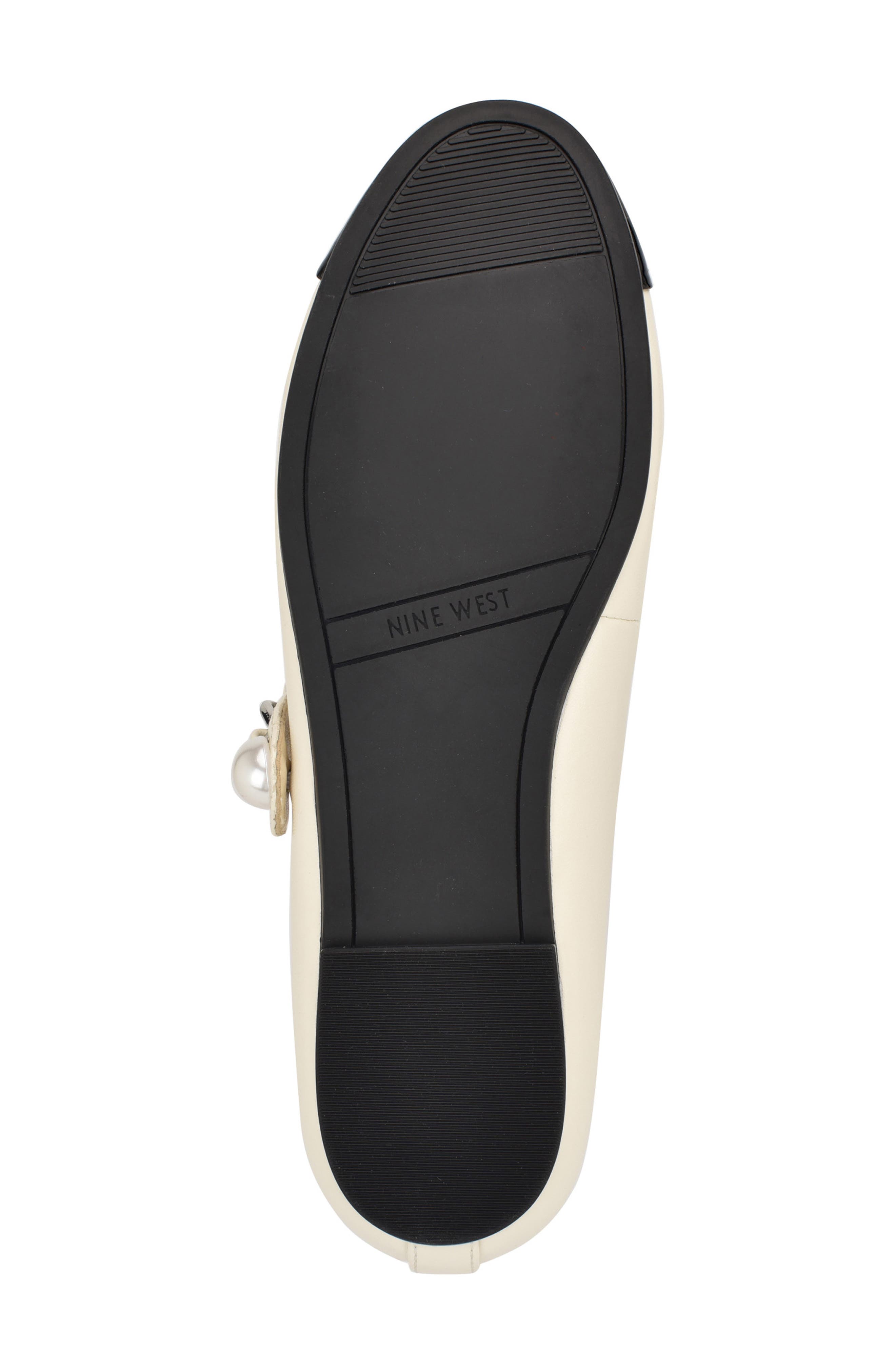 Nine West Platy Mary Jane Cap Toe Flat, Alternate, color, Ivory