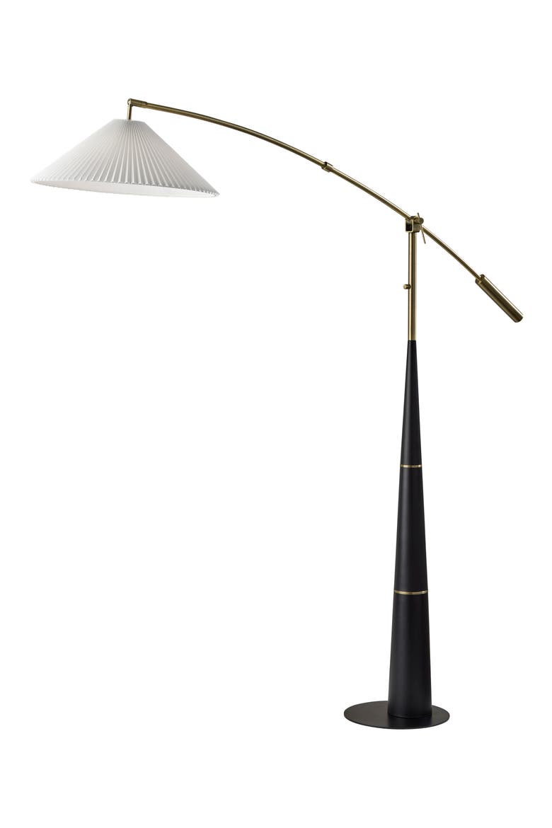 Leroy Arc Floor Lamp, Main, color, BLACK/ ANTIQUE BRASS