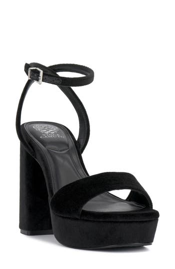 Vince Camuto Pendry Ankle Strap Platform Sandal In Black