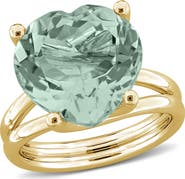 DELMAR Green Quartz Heart Ring