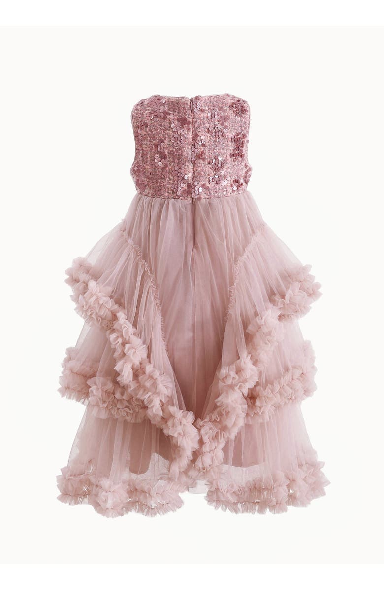 Tulleen Sequin & Cascading Tulle Gown, Alternate, color, Pink