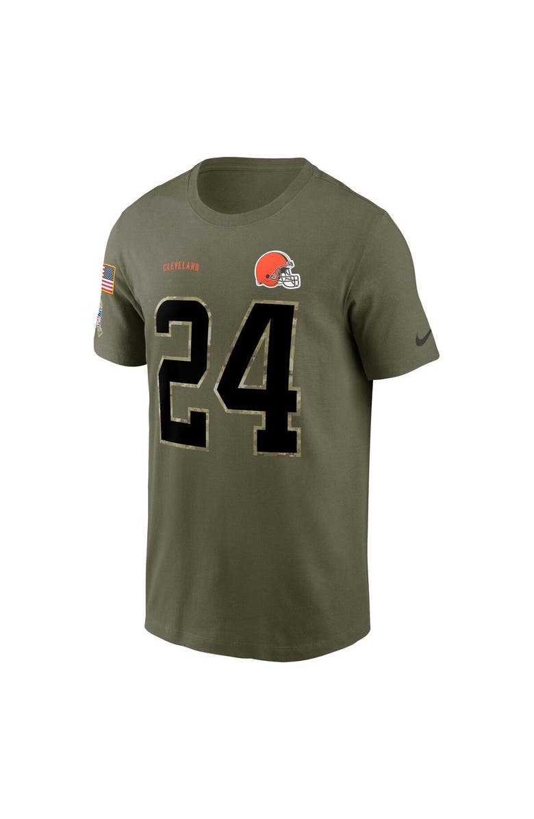 Nike Men's Nike Nick Chubb Olive Cleveland Browns 2022 Salute To Service Name & Number T-Shirt, Alternate, color, 