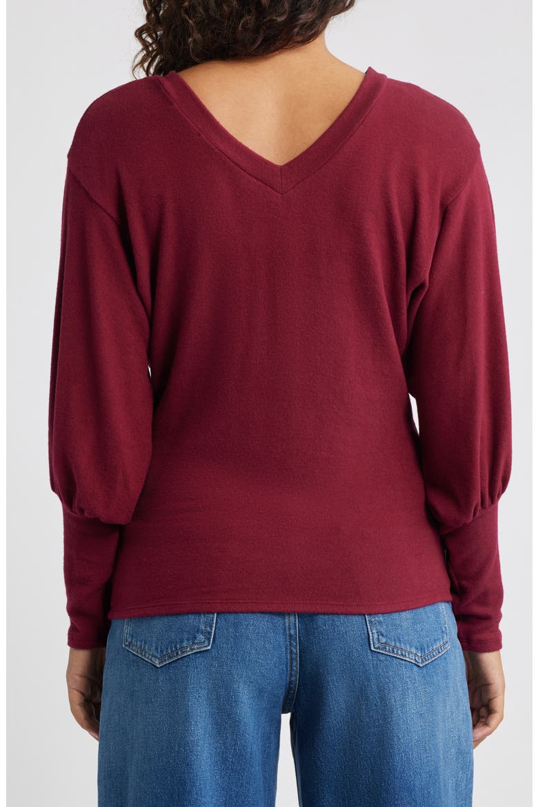 Brushed Jersey Top, Alternate, color, BURGUNDY