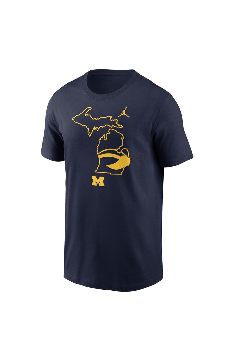 Jordan Brand Men's Jordan Brand Navy Michigan Wolverines Campus State Shape T-Shirt, Alternate, color, 