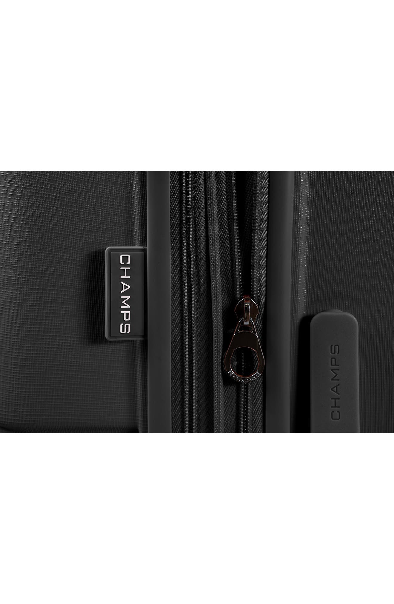 CHAMPS Spinner Suitcase 3-Piece Luggage Set, Alternate, color, Black