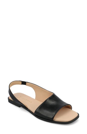 Journee Collection Brinsley Slingback Sandal In Black Pu