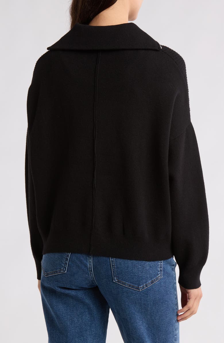 T Tahari Half Zip Rib Pullover, Alternate, color,