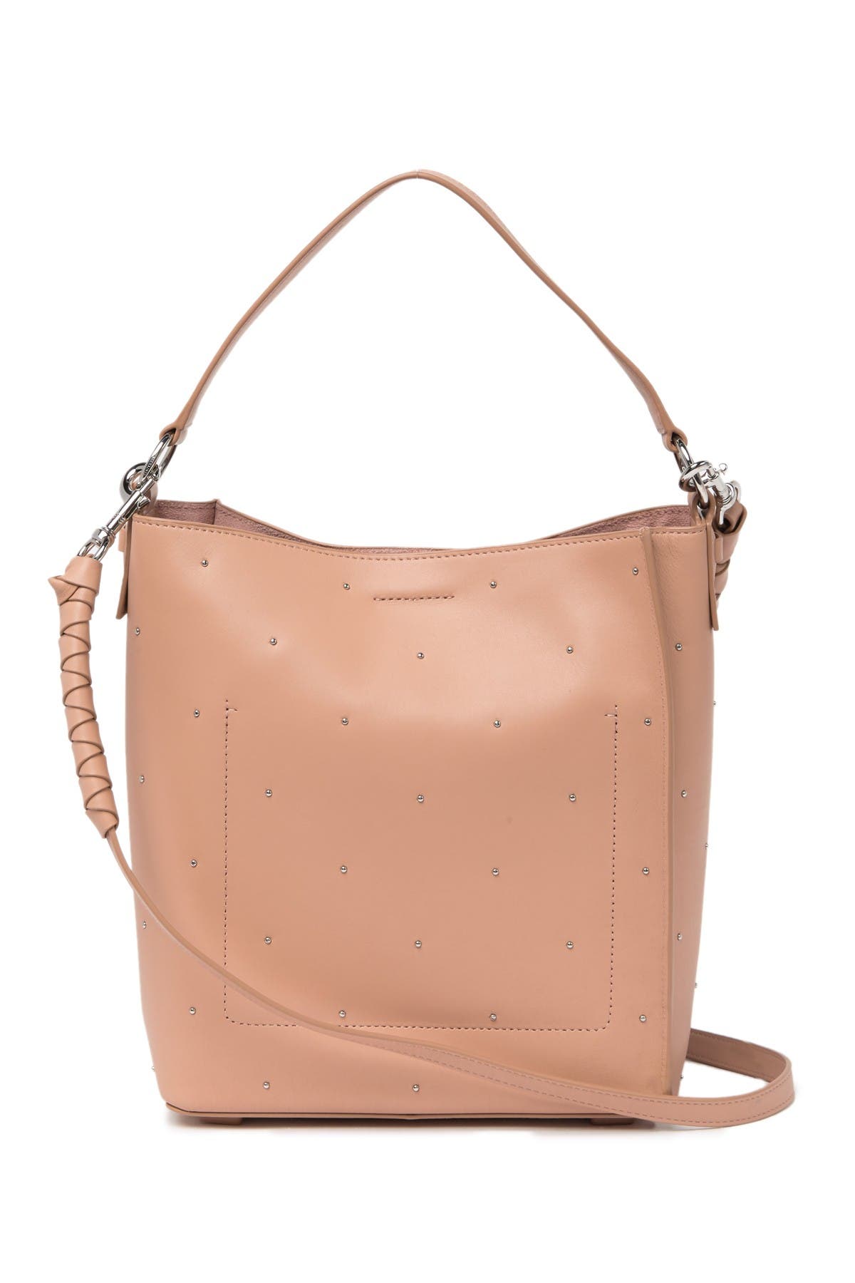 AllSaints Kathi Stud Leather Tote, Alternate, color, 