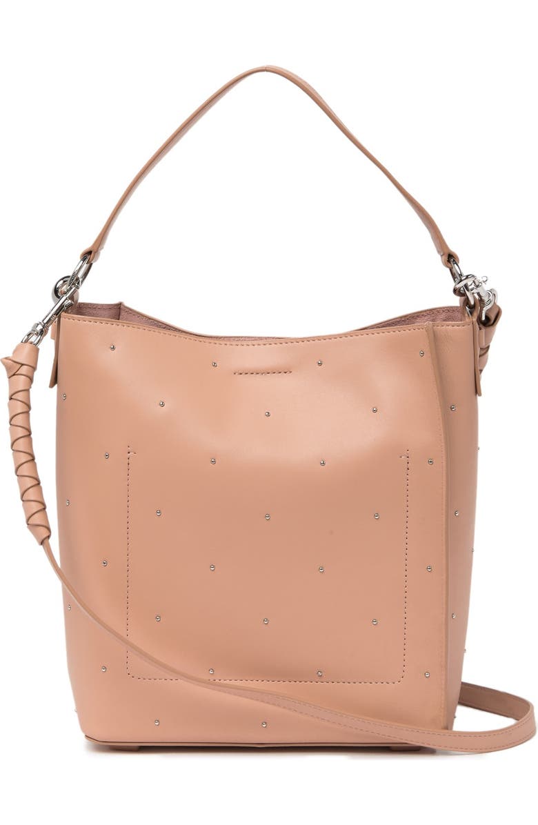 AllSaints Kathi Stud Leather Tote, Alternate, color,