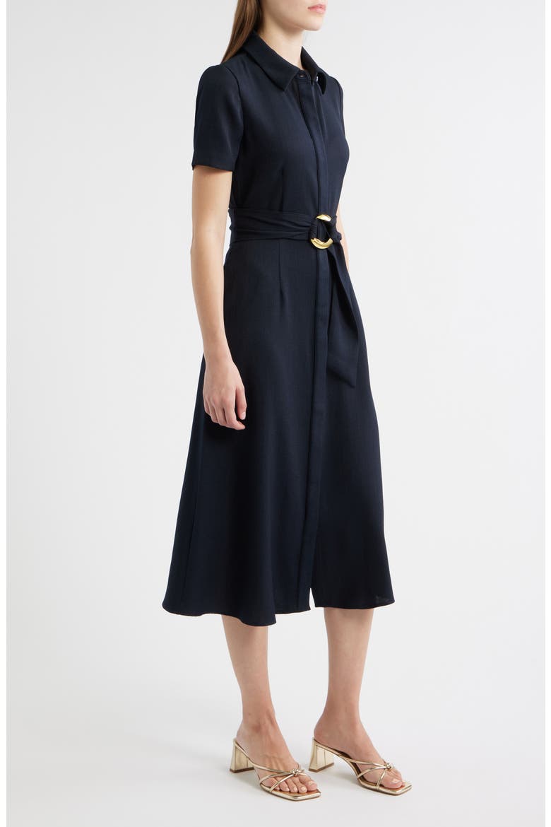 Belted Midi Shirtdress, Alternate, color, NAVY