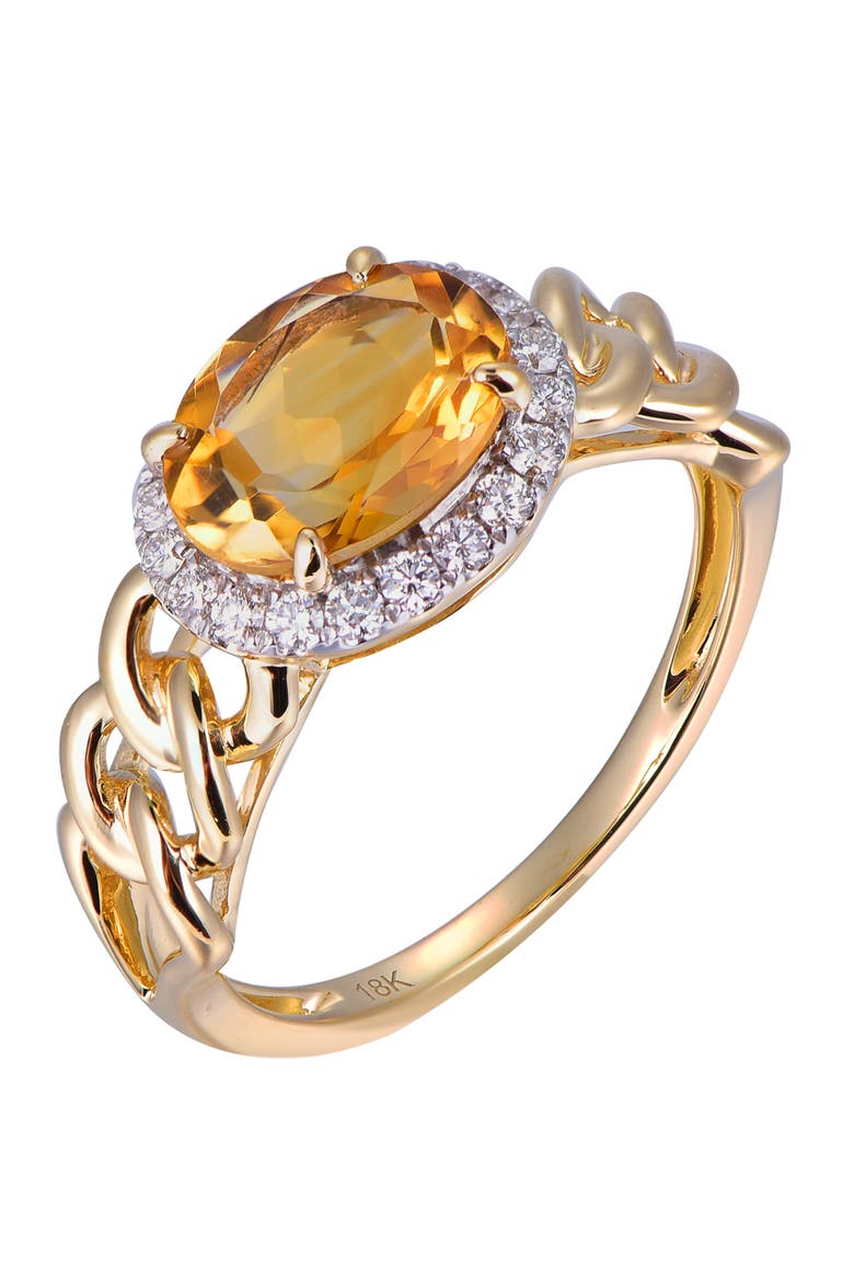 Citrine Ring with Diamonds, Main, color, Citrine Orange