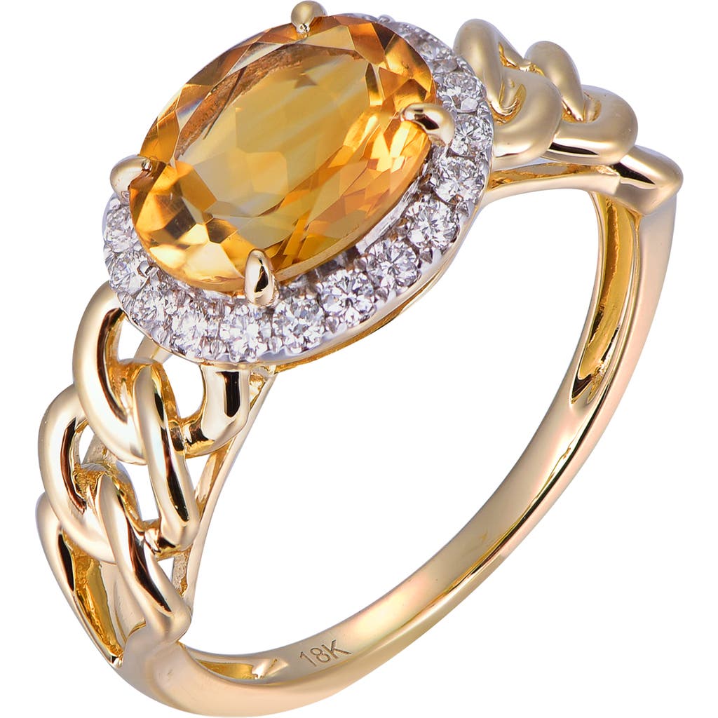 Kahn High Jewelry Citrine Ring With Diamonds In Citrine Orange